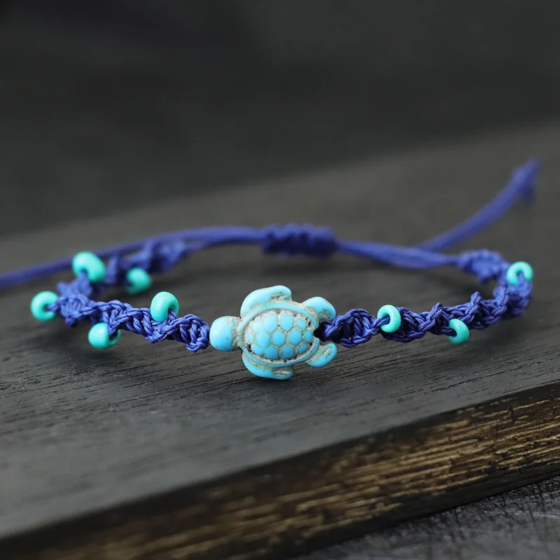 Böhmen Seil Armband Unisex Einstellbare Schildkröte Armband Sommer Strand Schmuck 4mm Reis Perle Armband Surf Brazalete Pulseira Joias – Detail 12