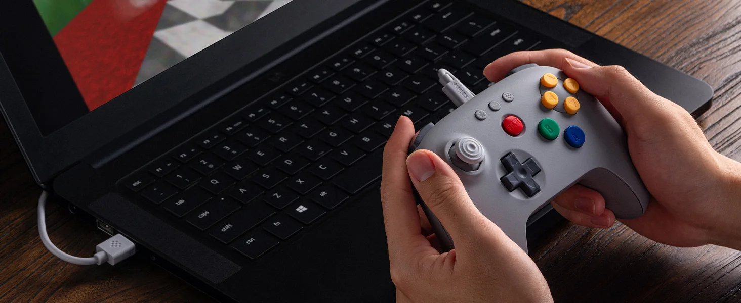 8BitDo N64 2,4G Kabelloser Gaming-Controller Gamepad mit Adapter für Original N64 Konsole, Analog 3D, und Windows – Detail 4