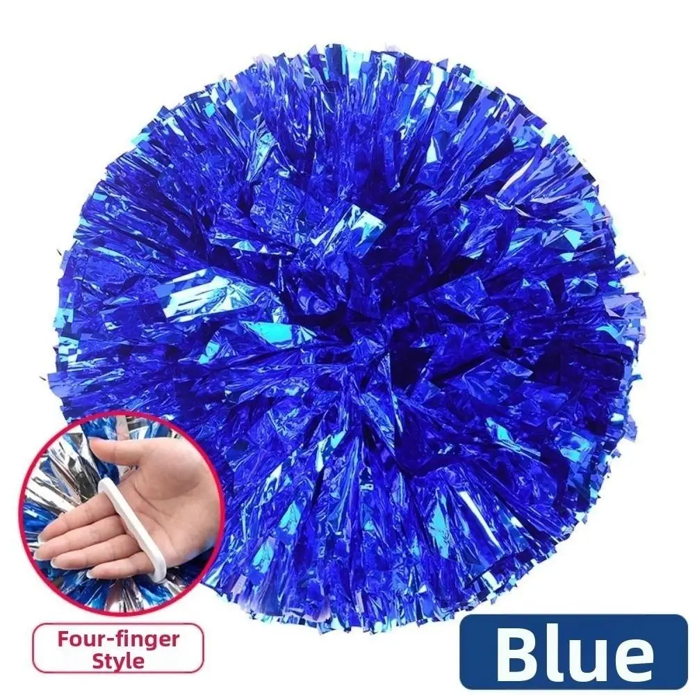28cm Game Pom Poms PET Multicolors Cheap Practical Cheerleading Come On Props Four Finger Ring Cheering Ball
