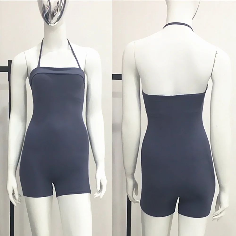 Pad Strap Non-Slip Insert Nylon Pad Halter Tube Yoga Set One Piece Jumpsuit Shorts Romper Women Sport Bodysuit Outfit Suits XP29