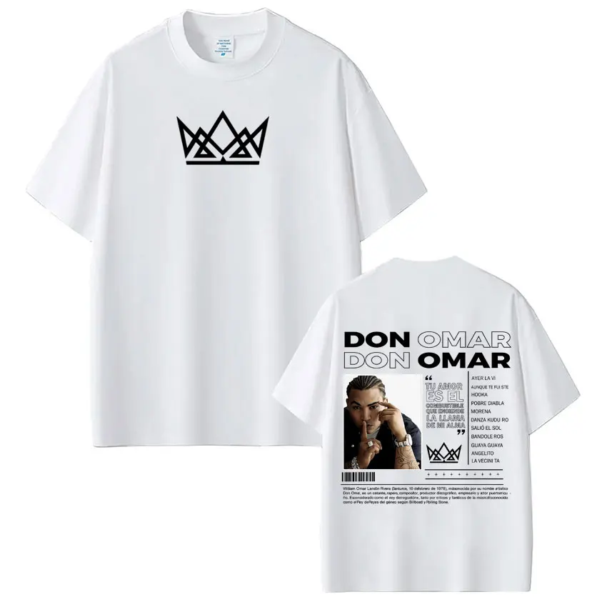 Camisetas con estampado del álbum de Don Omar, camisetas de hip-hop para hombres y mujeres, camisetas de manga corta holgadas informales de algodón, camisetas Harajuku Punk