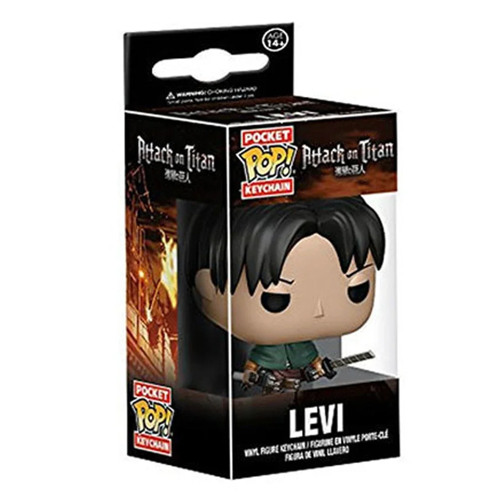 FUNKO POP Keychain Attack On Titan‌ Periphery Popular Character Q Version Mini Soldier Levi Ackerman Keychain Pendant Figurine