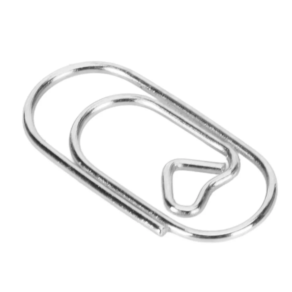 

250Pcs 20*9mm Fancy Paperclips Rose Gold/Gold/Silver Heart Shape Cute Paper Clips Electroplating Metal with Storage Box