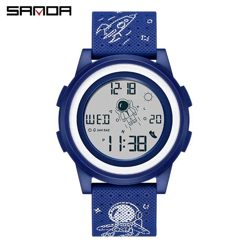 SANDA 2122 Electronic Watch Men and Women Astronaut Creative Watches Sports Waterproof Date Digital Wristwatches for Student