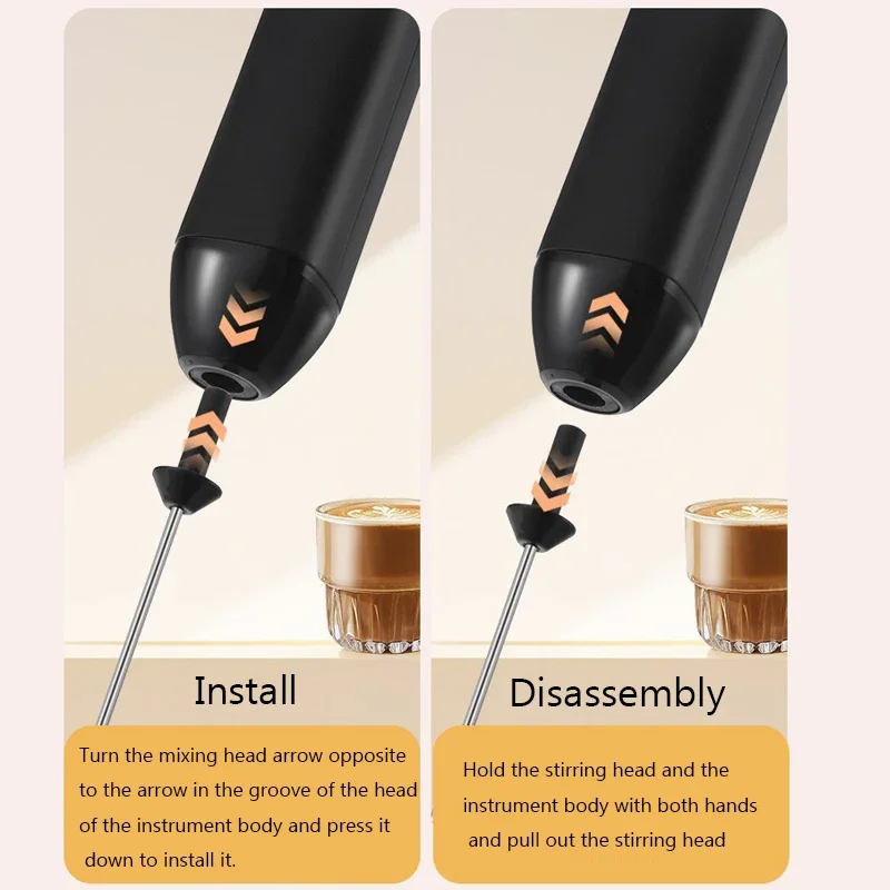 MINI Coffee Frother USB Rechargeable 3 Speeds Foam Maker Coffee Milk Mixer Electric Handle Blender Egg Beater Hot Cooking Tools