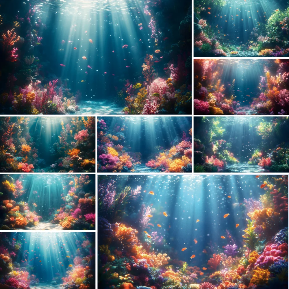 Aquarium Background Wallpaper Fish Tank Sticker Seawater Freshwater Turtle Tanks Fish Tanks Decor Photo Shooting Props Banner