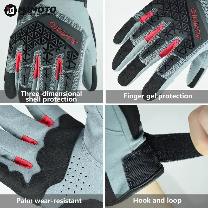 Touch Screen Compatible Motocross Gloves 3D Hard Shell Shock Protection Non-slip Anti-fall Motorcycle Racing Riding Biker Glove