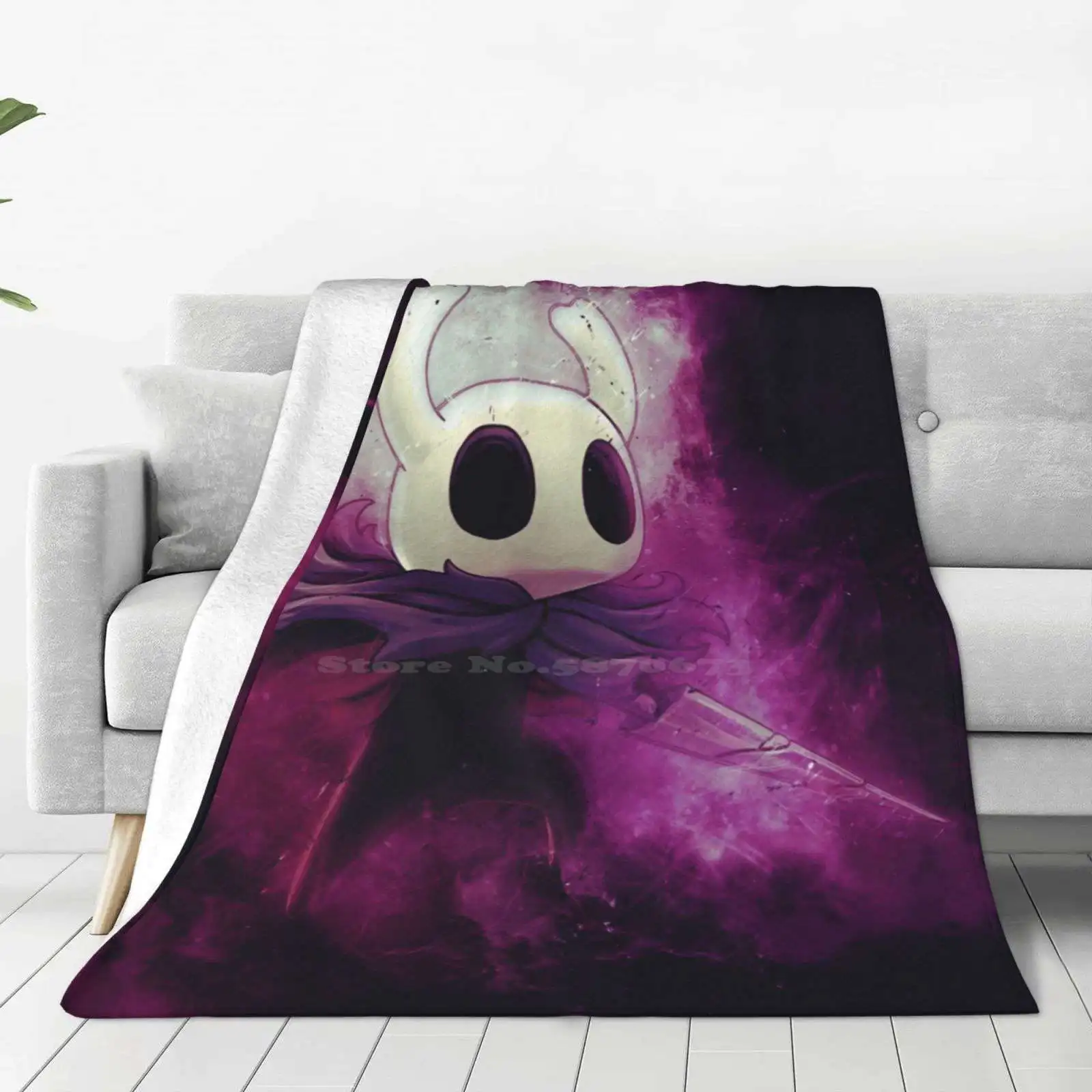 Hollow Knight Trend Style Funny Fashion Soft Throw Blanket Hollow Knight Hallow Nest Quirrel Little Ghost City Of Tears Purple