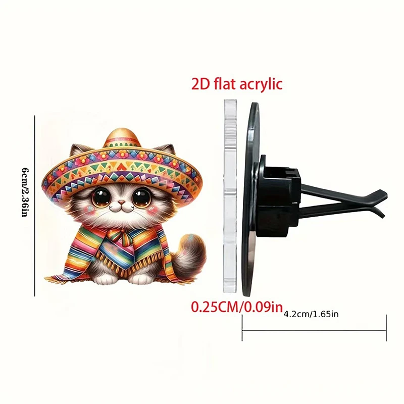

2pcs Cute Kitten Puppy Angel Girl 2D Flat Acrylic Car Air Freshener Vent Clip Aromatherapy Decoration Long Lasting Scent Gifts
