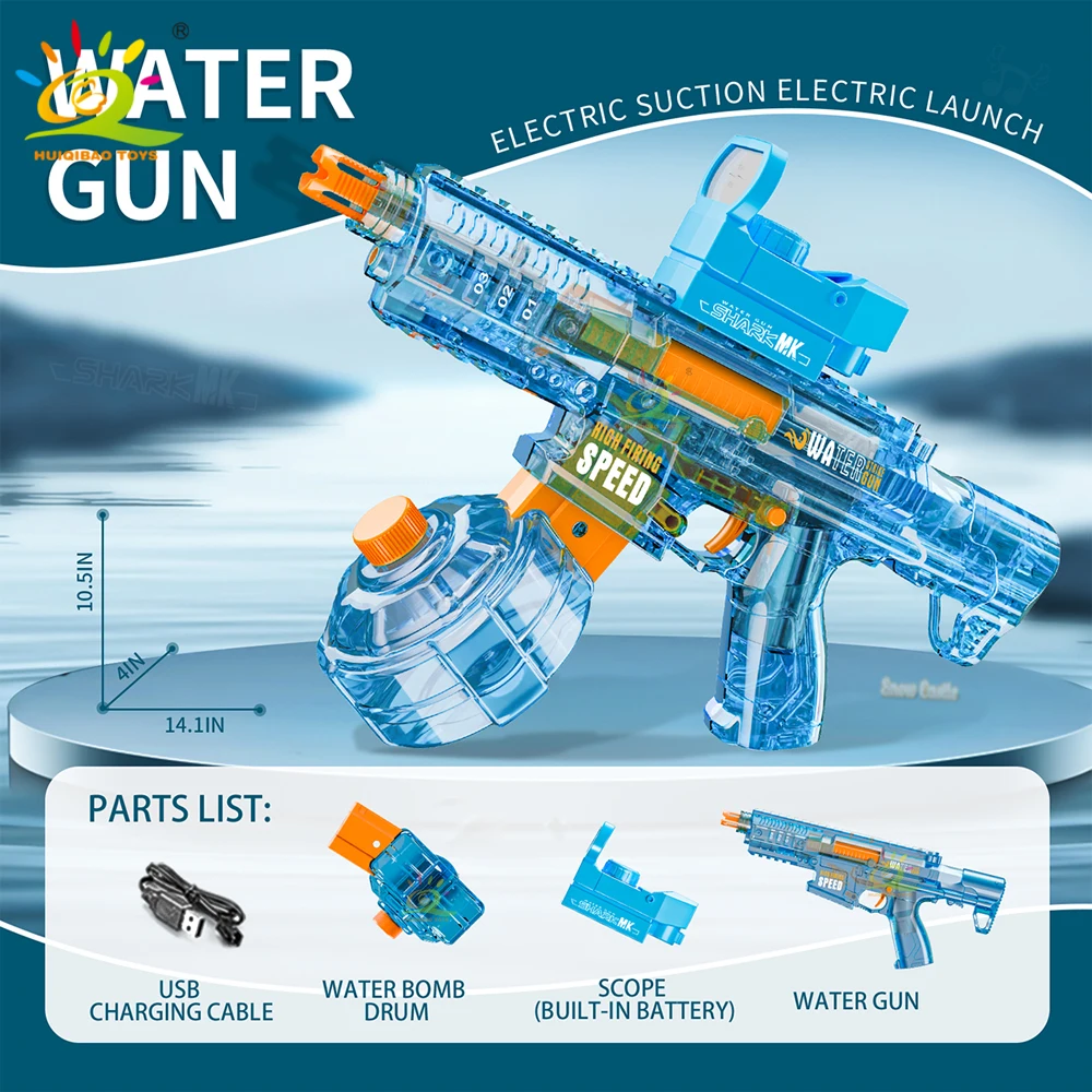 Electric High-Capacity Assault Rifle Water Gun Toy, Summer Outdoor Beach Pool Party Battle Spray Toy for Adults and Children