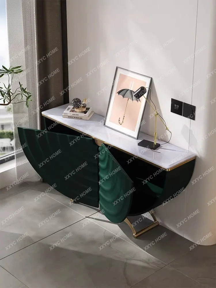 TT Light luxury high-end marble entrance cabinet Modern simple multi-functional entrance locker case desk