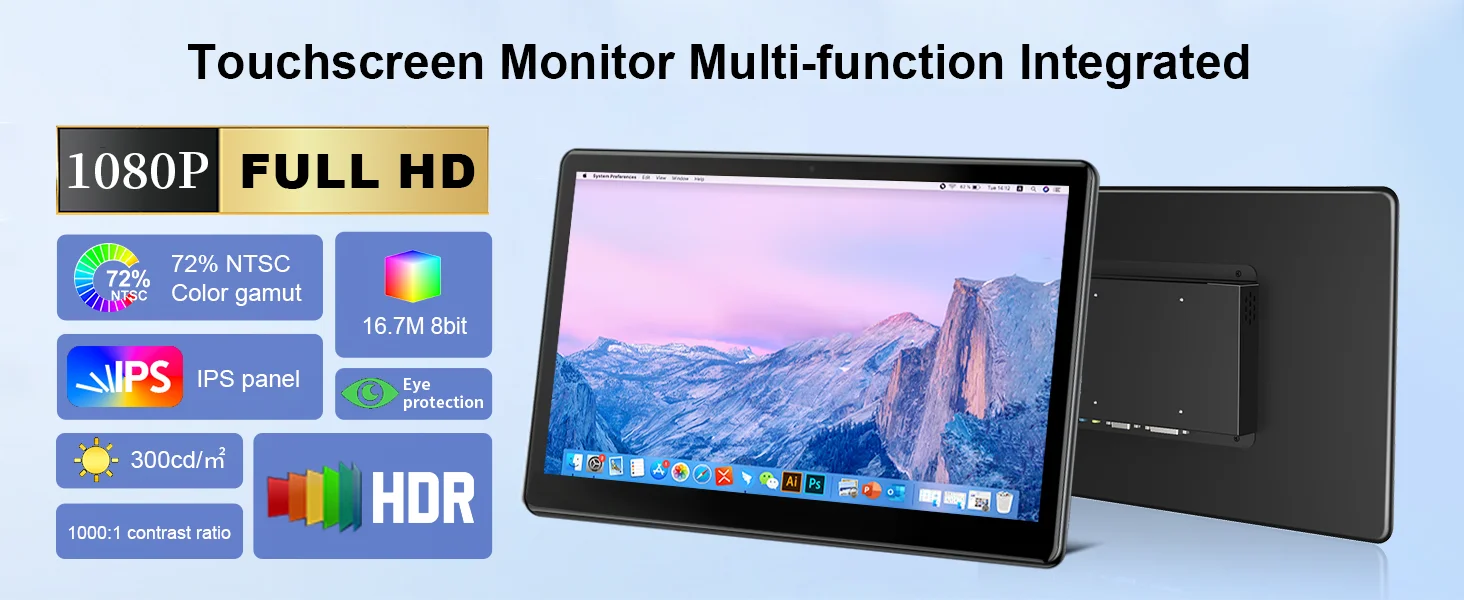UPERFECT 15.6 Portable Monitors 1080P Touch Screen Gaming Displays 60Hz IPS Monitors For PS5/4/3 Switch Laptop PC Mac Xbox
