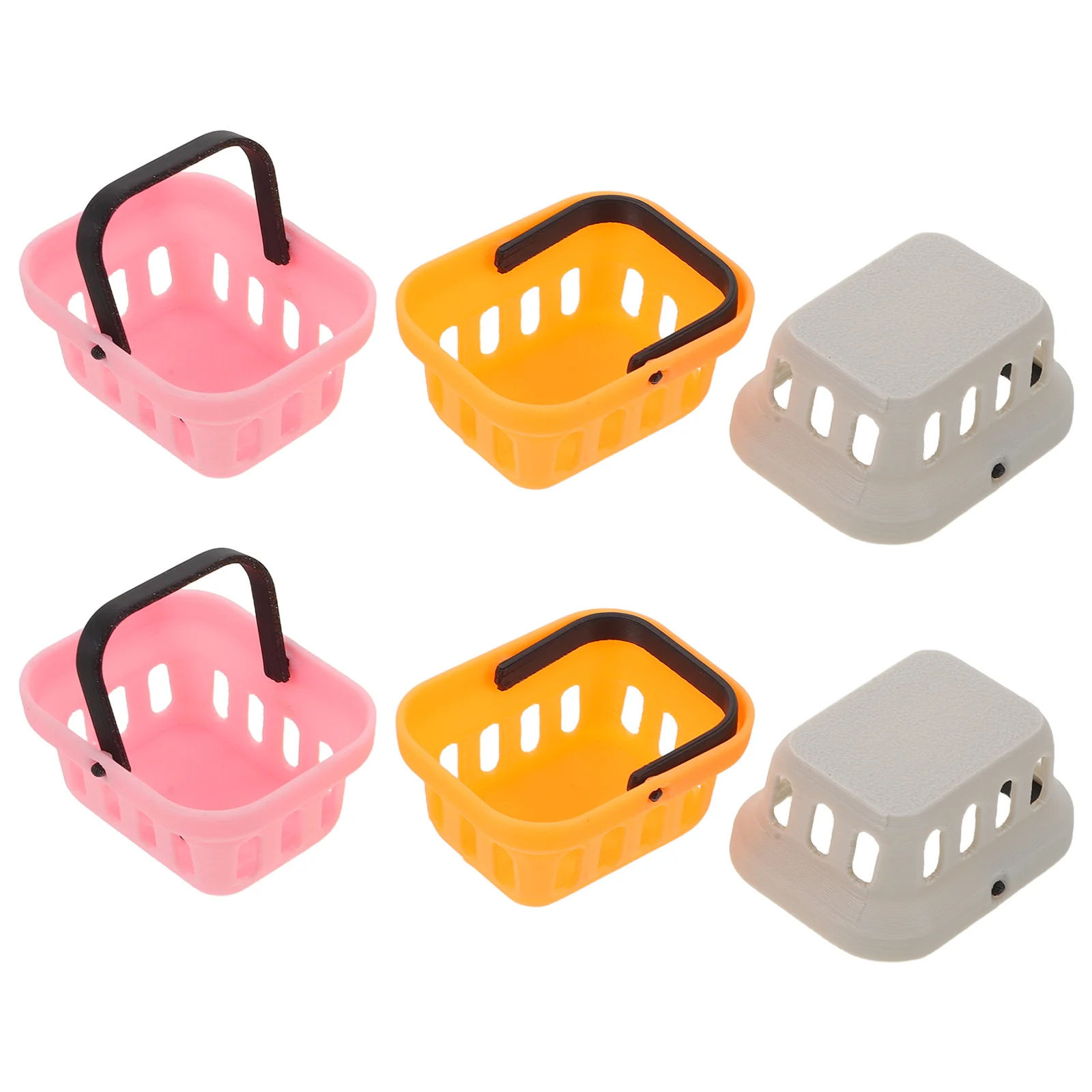 6 قطع من سلة التسوق المصغرة لتخزين سوبر ماركت البقالة الصغيرة للعب الداخلي والخارجي سلة سوق صغيرة ذات قيمة تعليمية #3