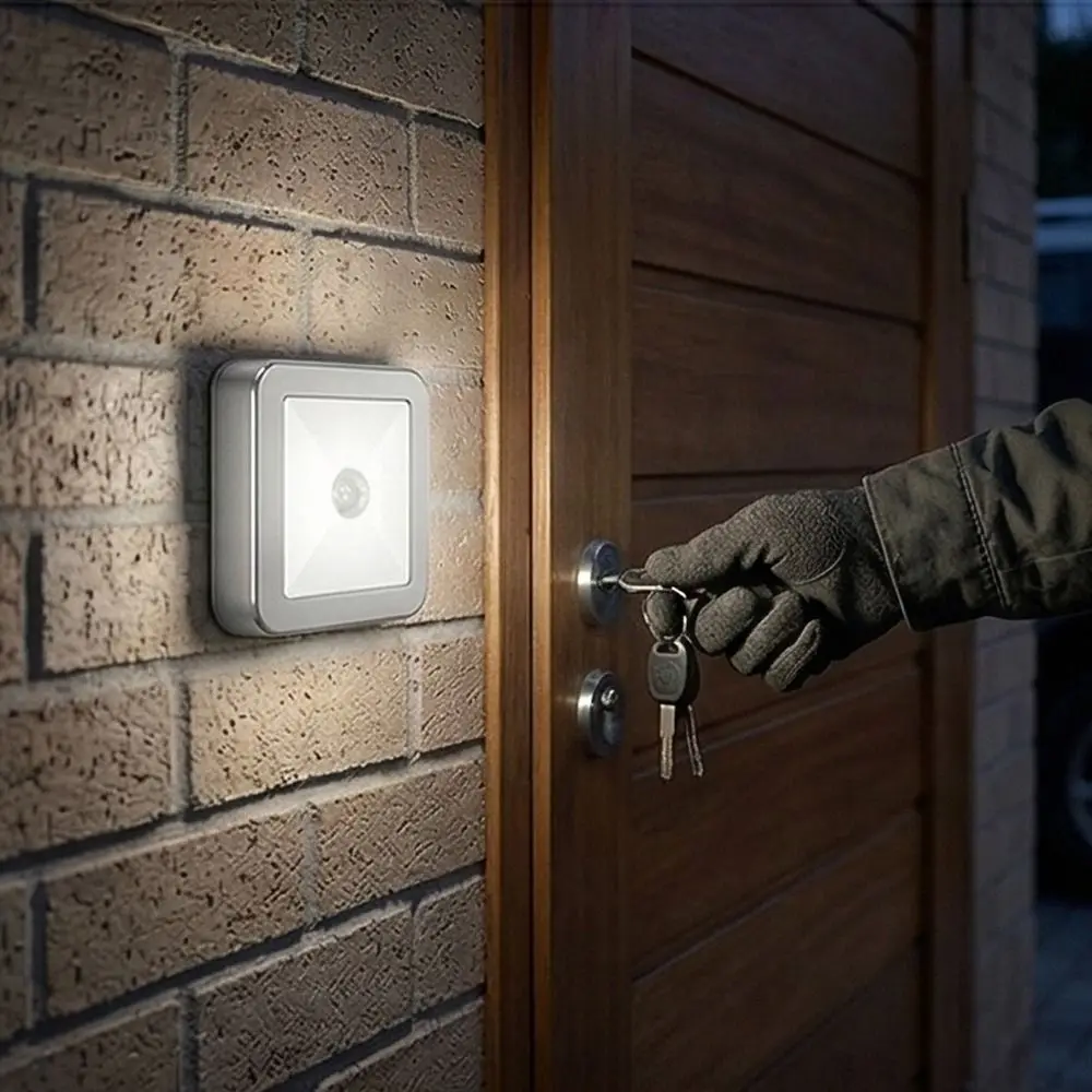 

LED Light Motion Sensor Night Light Sensing Energy Saving Battery Operated Night Light Warm White Light Wall Mounted