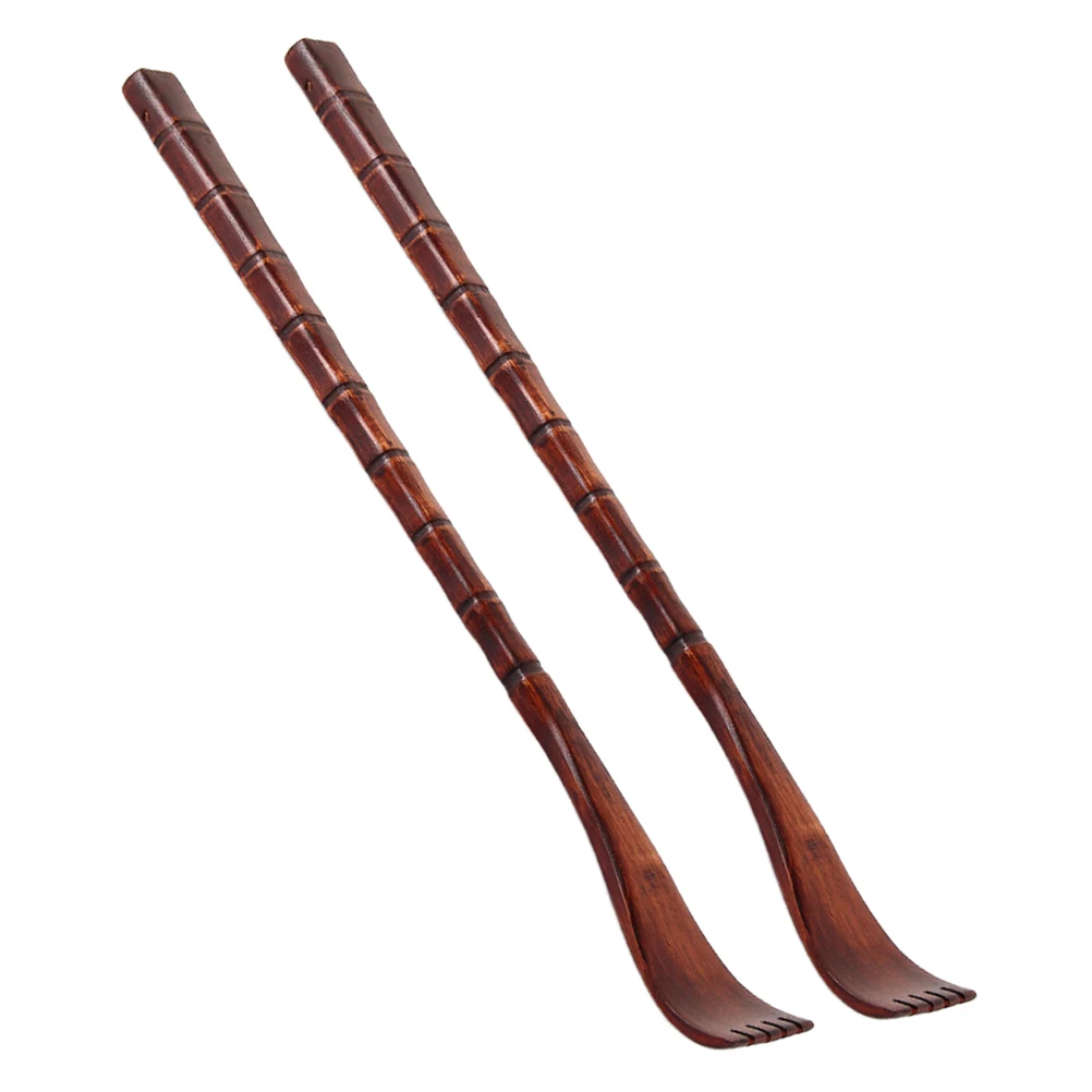 

2Pcs Wooden Back Scratcher Comfortable Grip Durable Claw Tool Red Square Shape Back Massager