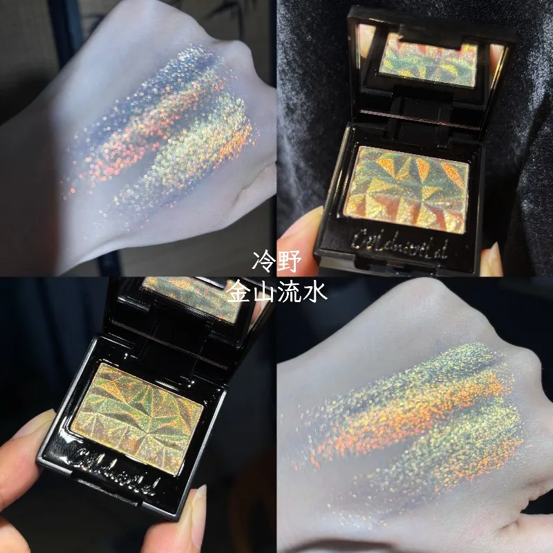 Coldnwild Chameleon Gradient Eyeshadow Highlighter Palette Waterproof Long-Lasting,Easy To Blend,Duochrome Shimmer Eye Makeup