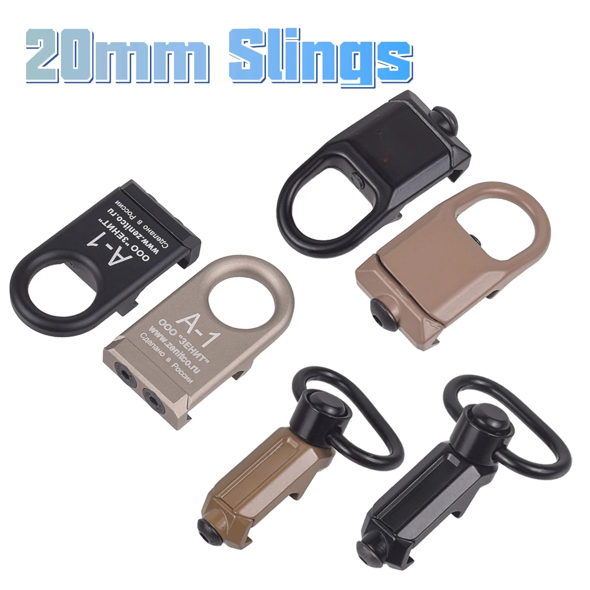 Tactical Airsoft Zenitco A-1 QD Sling Mount Base 20MM Picatinny Rails Quick Detach Straps Swivel Outdoor Hunting Slings