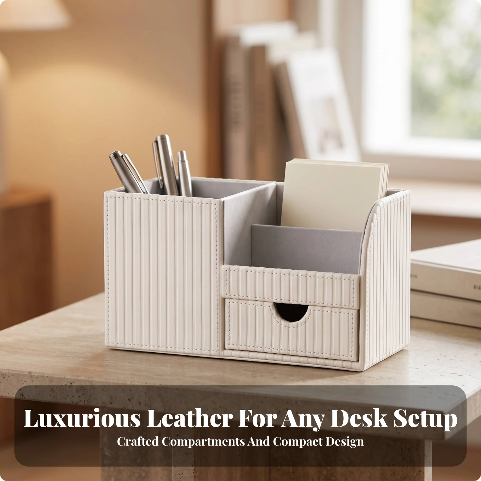 Desk Organizer Vertical Storage Organizer with Drawer for Professionals, Home Office, Study Room