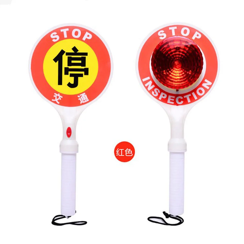 Two-Way Handheld LED Traffic Sign Stop Light Lamp Car Indicator Warning Sign Baton Flashlight