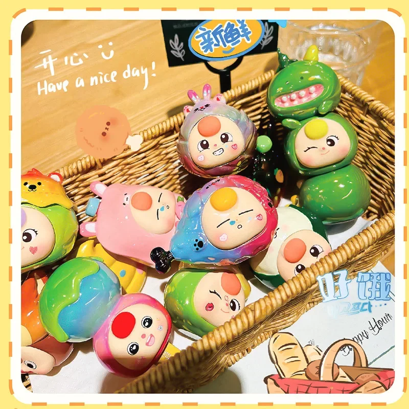 Baby Three First Generation The Greedy Sweetie Series Blind Box Toys Cute Mini Grain Blind Box Pvc Room Decor Gifts for Kids