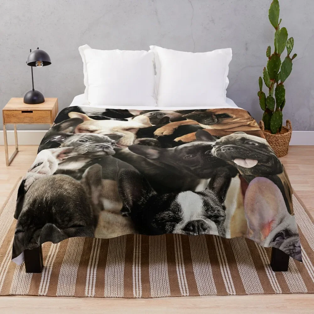 

French Bulldogs Throw Blanket christmas decoration Thermals For Travel Multi-Purpose Blankets