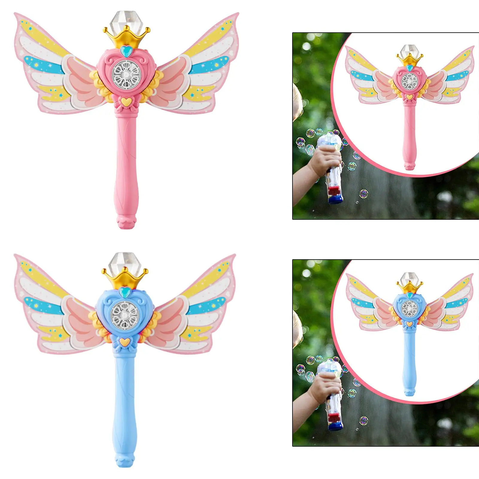 لوازم آلة فقاعات عصا الفقاعات المحمولة المضيئة لعبة صيفية للفتيات بعمر 3 4 5 6 7 8 سنوات للنشاط والعطلات والحفلات #1