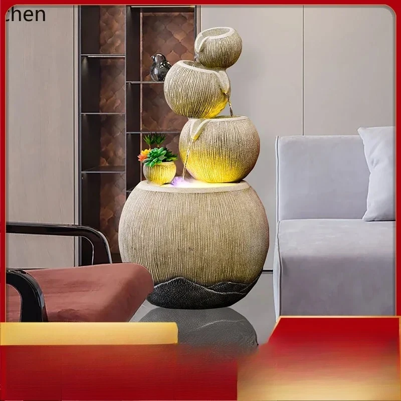 BJ-1   modern simple cycle rockery flowing water ornament water feature office living room decoration feng shui wheel