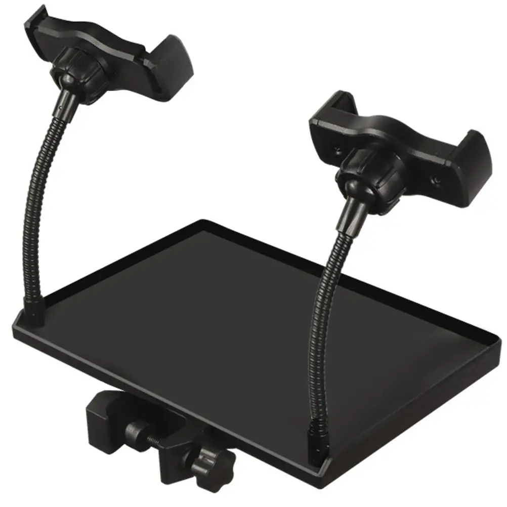 

Plastic Clip-On Tray Stand for Mic Stand Black Durable Multi-Purpose Phone Holder Shelf Sound Card Tray Microphone Mount