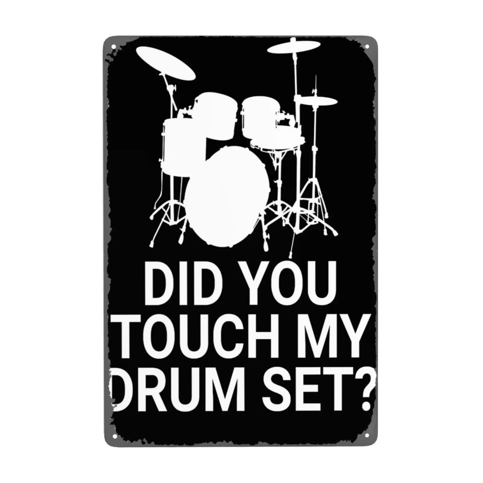 1pc, Vintage Metal Sign Drum Set Instruments Music Bar Pub Cafe Wall Kitchen Bathroo Poster Karaoke Retro Decor Art 8x12 inch