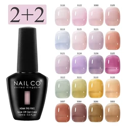 NAILCO 4pcs 15ml Autumn Winter Translucent Color Gel Nail Polish Jelly UV Nails Gel Polish Kit Esmalte Paint Nail Art