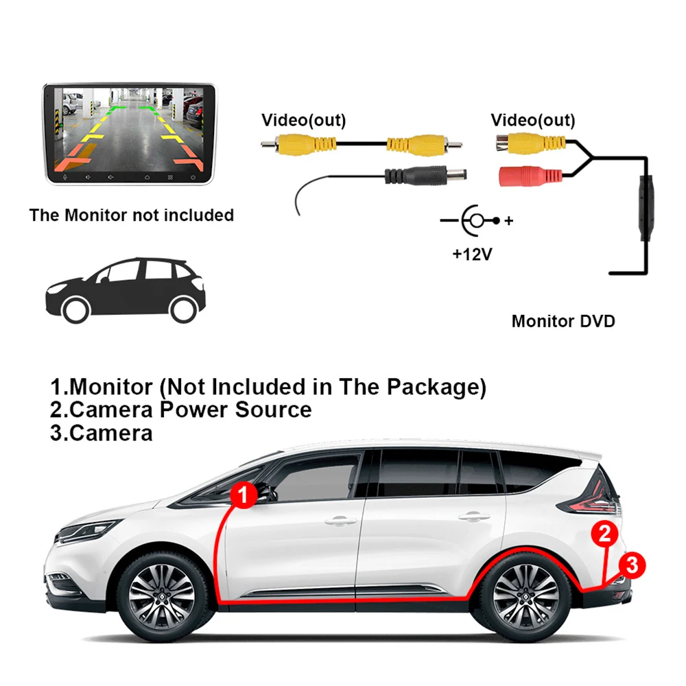 Objektiv Fisheye LED Nachtsicht Backup Parken Rückfahr kamera Auto Rückfahr kamera 170 ° Weitwinkel Universal