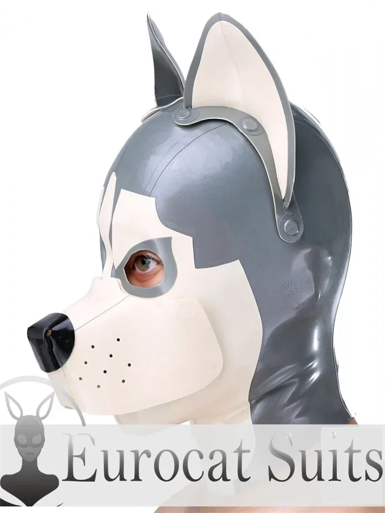 

latex fetish hood Eurocat suits sexy bodysuit puppy rubber catsuits clubwearing male rubber bodysuit cosplay costume mask