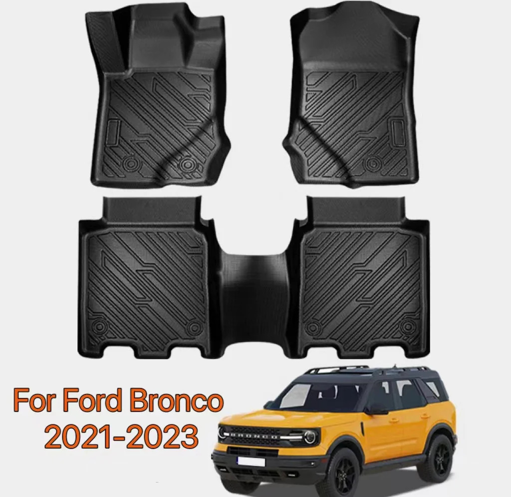 

For Ford Bronco 2021- 2023 Waterproof Floor Liners Trunk Cargo Mats Footpads Interior TPE All Weather Protection Floor Mats