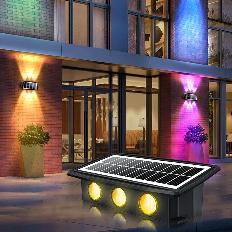 Waterproof RGB White/Warm White Solar Light Outdoor Solar Wall Light Auto Switch Solar Garden Step Staircase Decoration Light