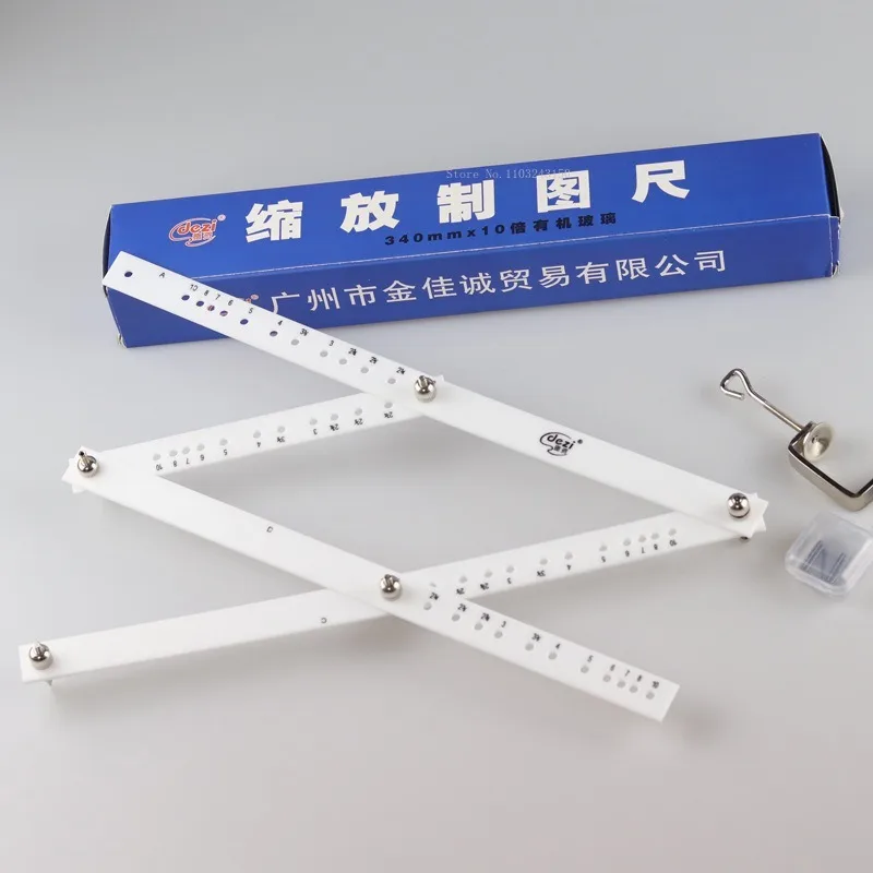 10 Times Minification/enlarge Drawing Ruler White Plastic Straight Ruler Hand Drawing Design Drafting Supplies Portable Scales