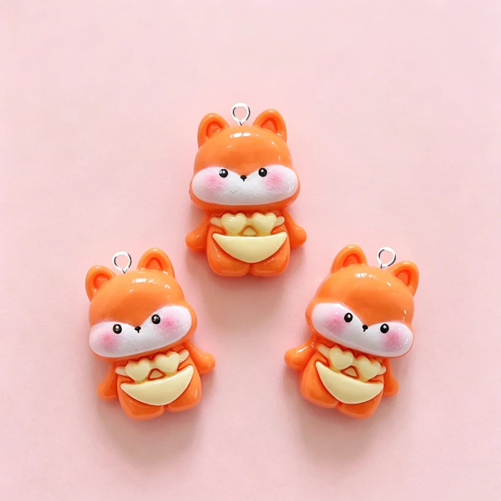10Pcs Cute Cartoon Animal Resin Charms Mixed Bear Fox Cow Frog Pendants For DIY Earrings Handmade Jewelry Making view 4