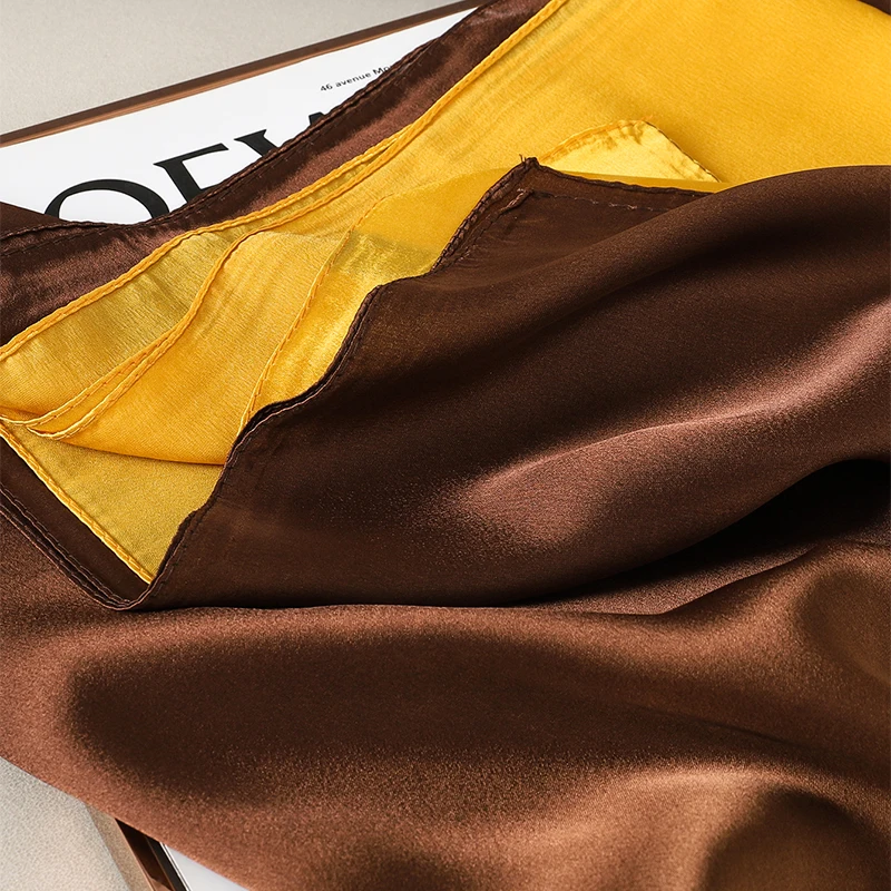 Luxus Farbverlauf Seiden schal Frauen Marke solide Femme Schals Wraps Bandana Kopf Foulard Mode Dame Hijab Hochzeit Poncho – Detail 8