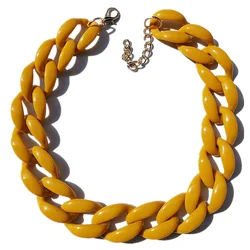 Trendy Acrylic Chunky Chain Choker Necklace for Women Vintage Resin Long Simple Link Chain Necklaces Fashion y2k 2026 Jewlry