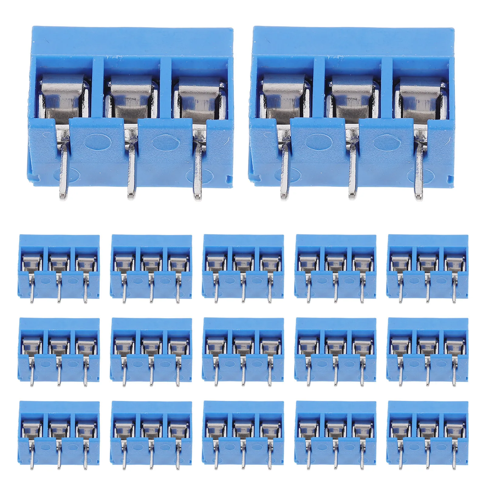 

20Pcs Screw Terminal Block Connectors Compact 3-Pin Pcb Wiring Terminal Blocks for Electronics Projects Insulated Electrical