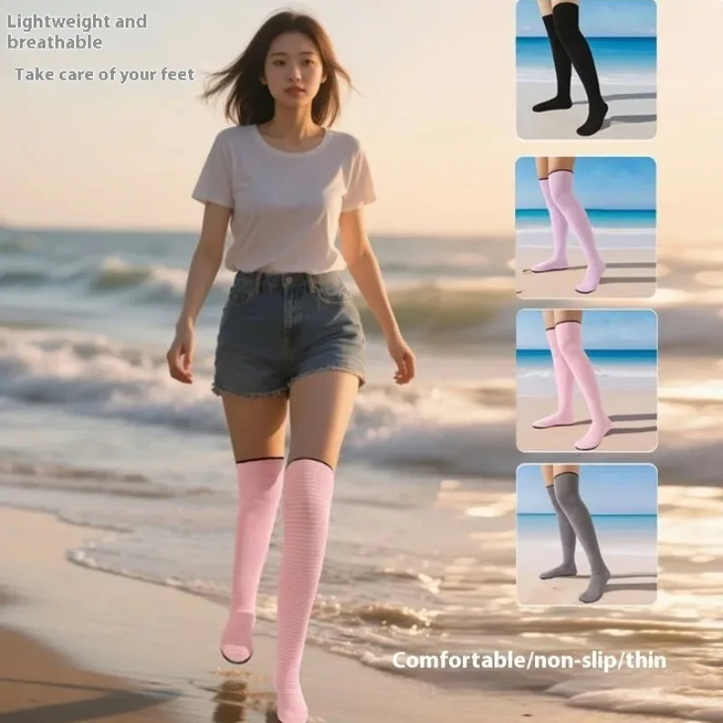 

Beach Shoes Socks Women Men Long Diving Socks Muddy High Knee Rubber Boot Farm Gardening Wad Tide Hiking Outdoor Fishing Boots