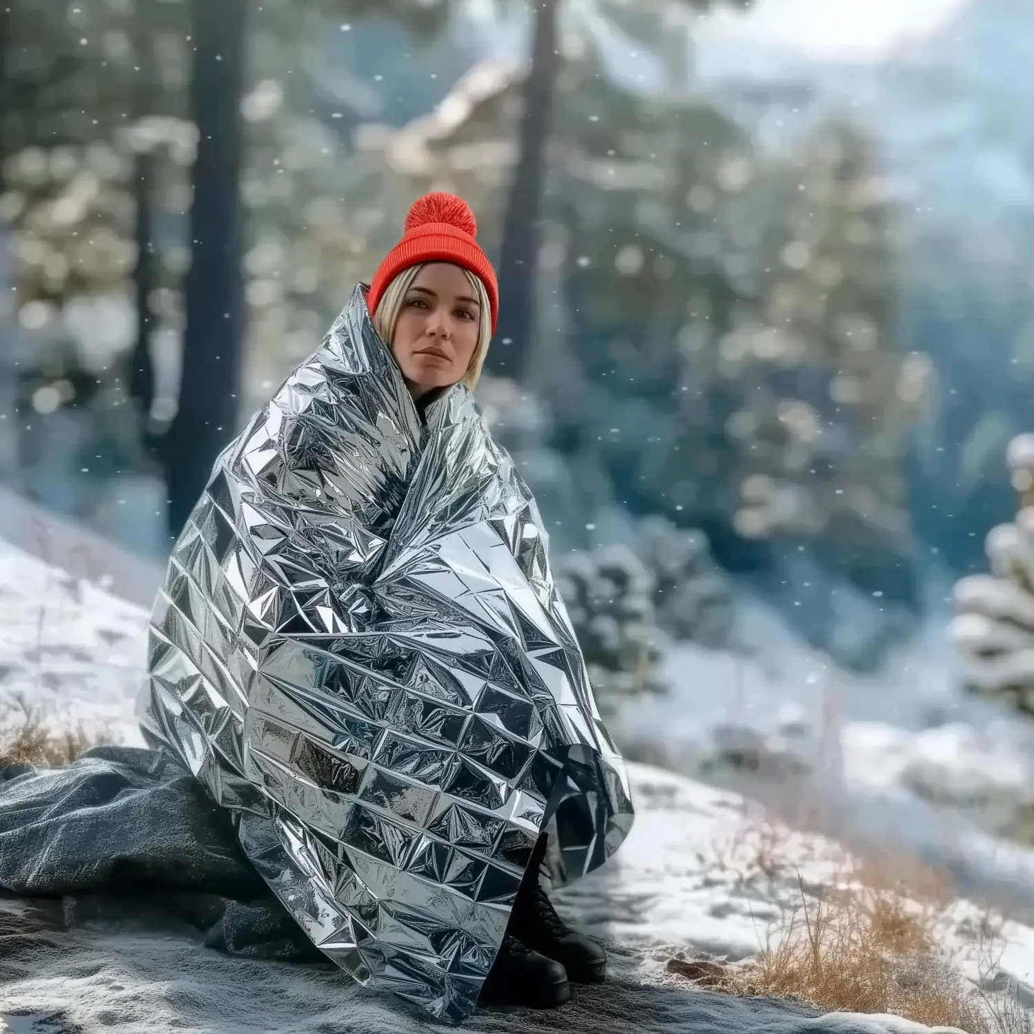 50 Pack Emergency Blankets - Heat Reflective for Winter Survival, Disaster Prep, Camping & Care