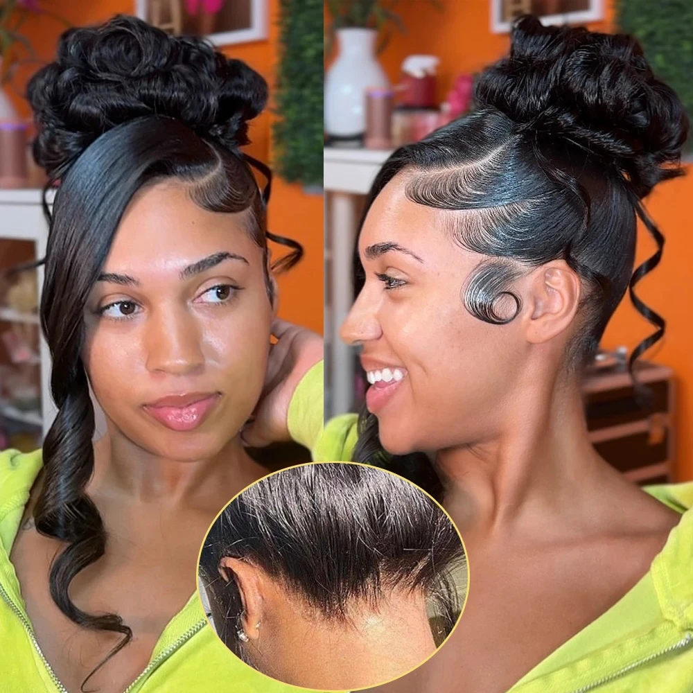 32 بوصة فضفاض موجة عميقة 360 كامل HD الدانتيل الجبهة الباروكات 100% شعر الإنسان 200% الكثافة قبل قطعها شعر مستعار برازيلي شفاف للنساء #1