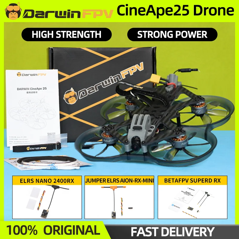 DarwinFPV CineApe25 Analog Cinematic Whoop Drone Film-Grade CineApe 25 Caddx Ant Camera F411 FC For RC FPV Racing Drone In Stock