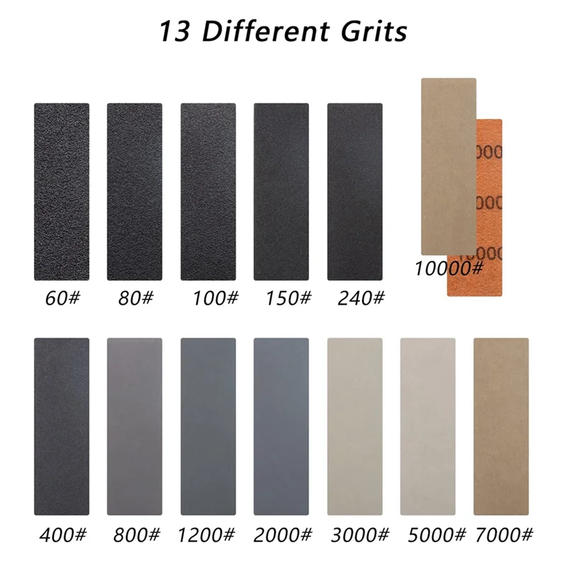 

AC23-Mini Detail Sandpaper 131 Pcs Assorted 60/100/240/800/2000/5000/10000 Grit For DIY Craft Wood Metal Tight Polishing