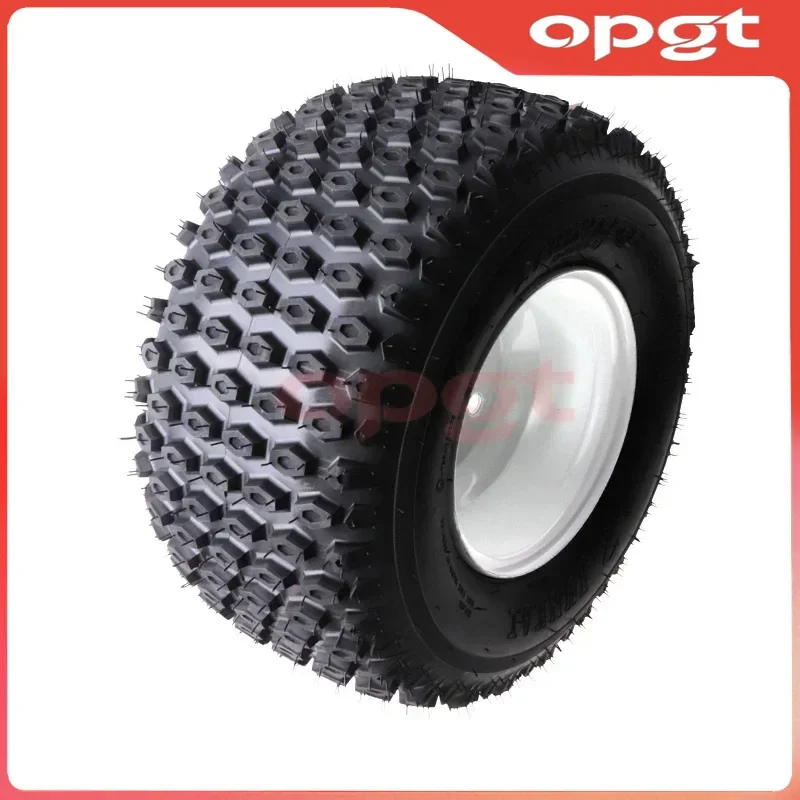 OPGT For Golf Cart Buggy Lawn Quad Bike Accessories ATV 8 inch Wheel 18x9.50-8 Vacuum Tire240/50-8 Tubeless Tire White hub