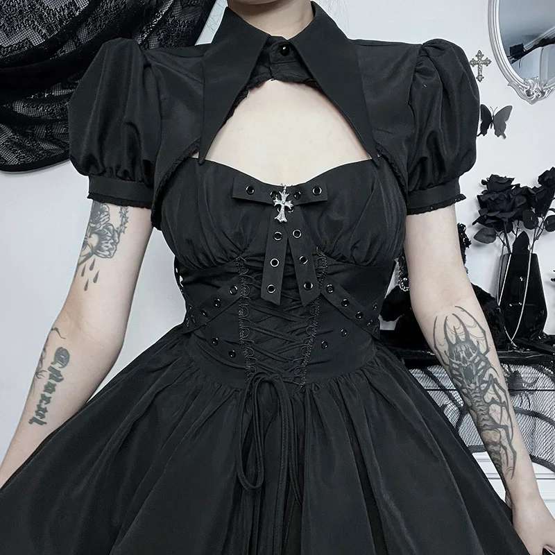 Y2K czarne bandażowe letnie sukienki imprezowe dla kobiet Goth seksowna linia A bez rękawów w kratę Bodycon Mini Vestido krótkie sukienki Streetwear