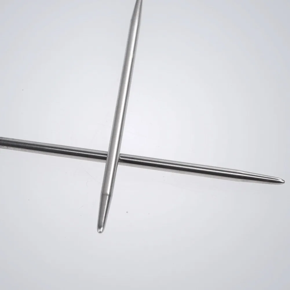 11pcs Sweater Knitting Needle Portable Stainless Steel Fixed Circular Needles Lightweight Different Sizes for DIY Knitted Tool