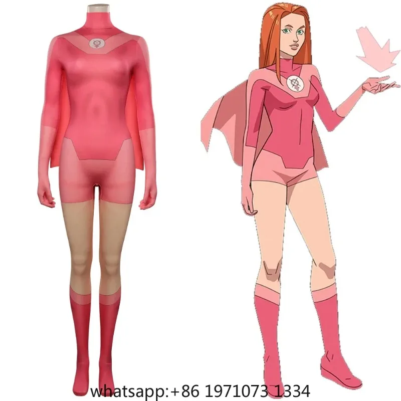 Invincible Atom Eve Cosplay Fantasia Costume Disguise Adult Women Jumpsuit Bodysuit Cloak Outfits Female Halloween Carnival Suit