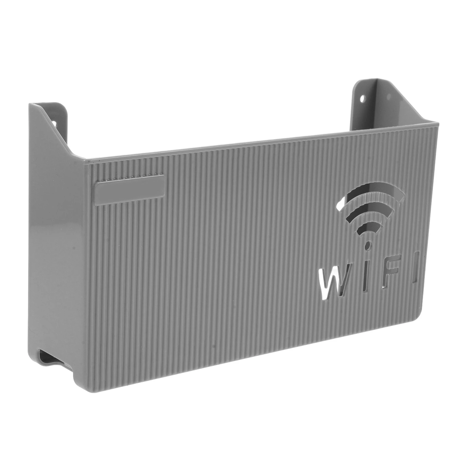 

Router Storage Box Cable Management Wall Holder PP Material Grey Color Large Capacity Desktop Organization Wifi Device Storage