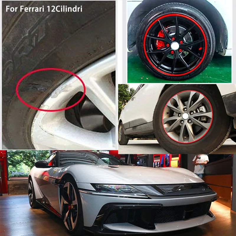 

For Ferrari 12 Car Wheel hub Protective Ring wear-resistant decoration parts tire anti-leakage anti-collision rubber strip